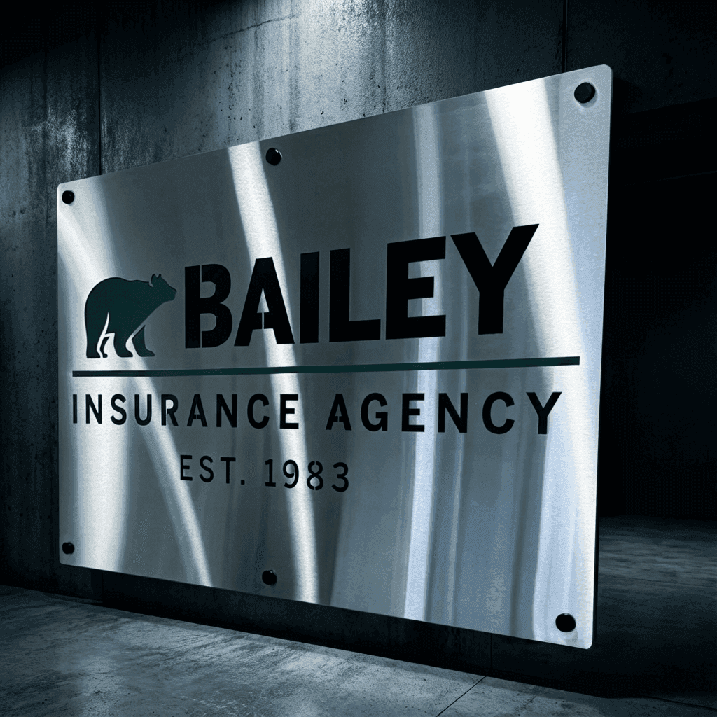 Brushed Metal Signage