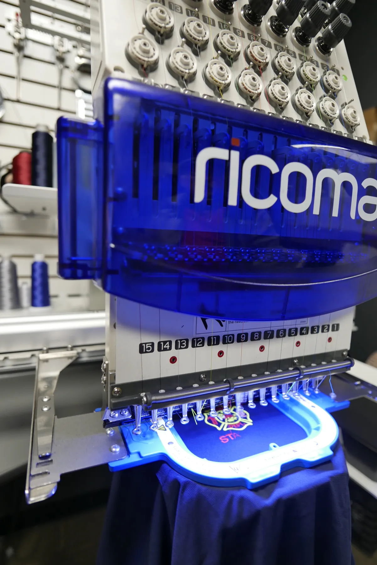 Ricoma embroidery machine running at JAM