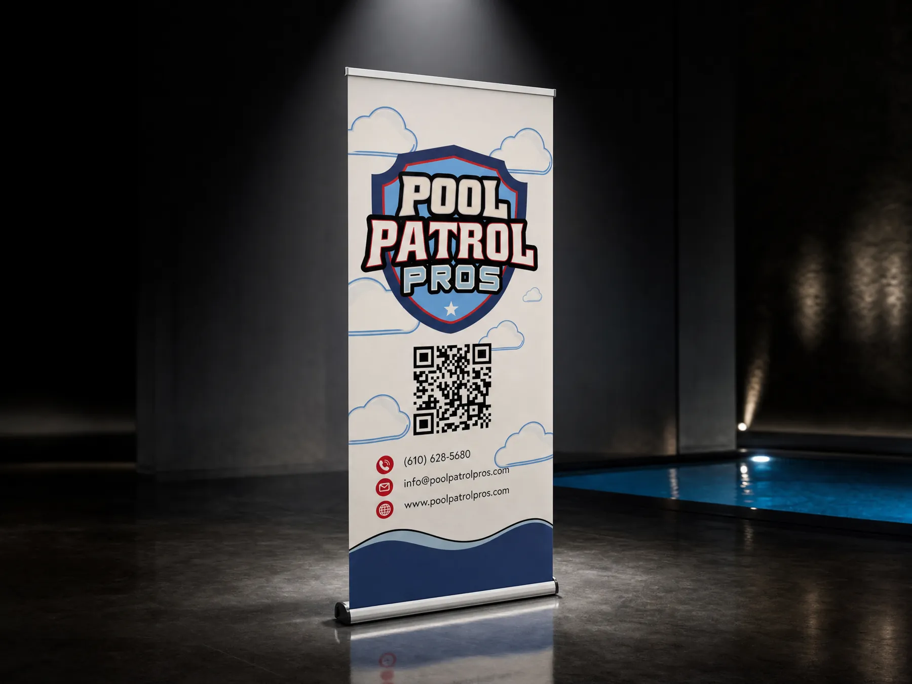 Pool Patrol Pros Banner Stand